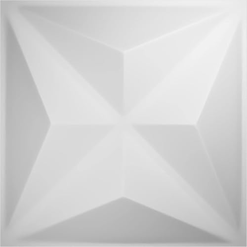 Ekena Millwork WP20X20HVWH-CASE-12 19 5/8 pulgadas de ancho x 19 5/8 pulgadas de alto Haven EnduraWall Decorativo 3D Panel de pared Cubiertas 32.1