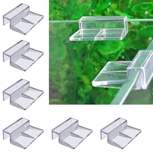 Image of VAYINATO 6 Pcs Acrylic Aquarium Fish Tank Glass Clossing Top Lid Cover Support Clip Clamp for Rimless Aquarium and Top Open Glass Support Suitable for Tank Thickness (12 MM) by Petzlifeworld