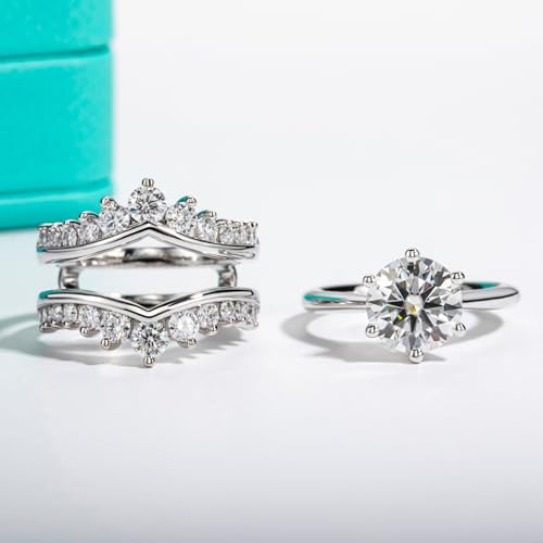 Anuclub Moissanite Engagement Rings Bridal Set 4.52Cttw D Color Vvs1 925 Sterling Silver Lab Created Diamond Wedding Promise Ring For Women With Certificate 7 thumb #4