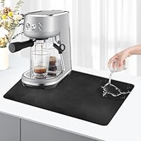 Tappetino macchina caffe 40x30cm, scolapiatti da cucina assorbente, tappeto lavandino, tappetino scolapiatti da cucina (Nero)