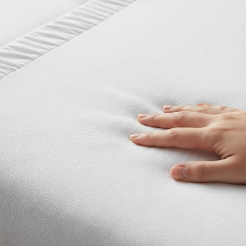 Image of Naksh Mattress Protector King Size Cotton (72x78x10 Inch Drop), White | Fitted Elastic Waterproof Bed Protector | Soft Absorbent Terry Fabric | Heavy Quality | Leak & Spill Protection