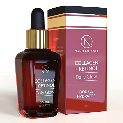 Nano Botanix | Daily Glow Face Serum with Collagen, Retinol and Kojic Acid - Frankincense and Lavender Water - Anti-Aging, Moisturizer, Exfoliant - 1 oz (30mL)
