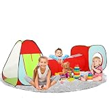 LimitlessFunN 3pc Pop Up Kids Play Tent, Crawl Tunnel, Ball Pit | Includes Carrying Case |, Children Indoor Playhouse for Baby, Toddlers, Boys & Girls, 47' D x 126' W x 34' H