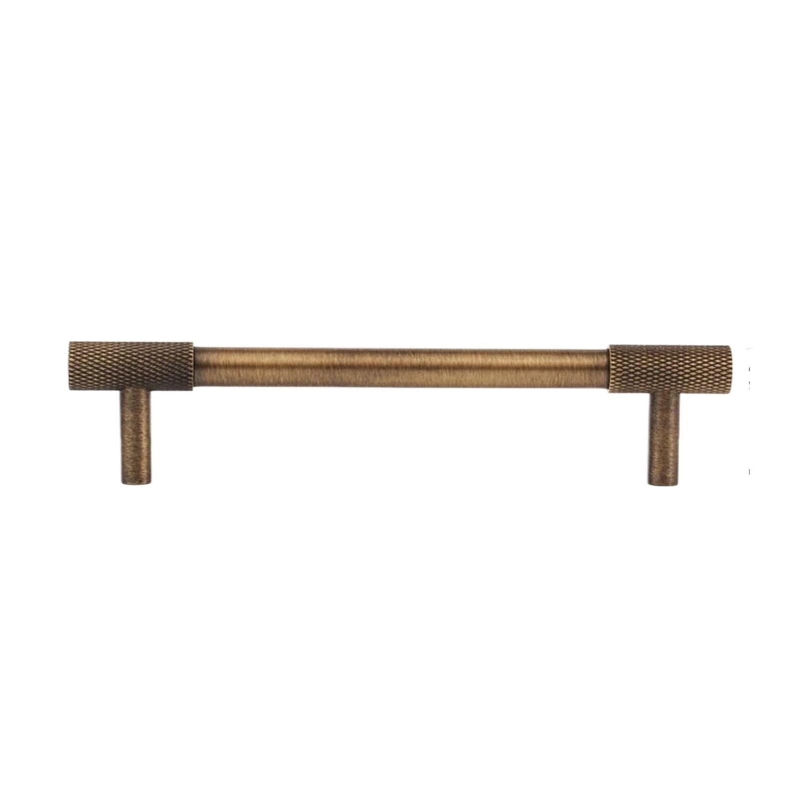 Qvorlth Vintage Cabinet Pulls Solid Brass Furniture Handles Drawer Knobs T Bar Bronze Wardrobe Kitchen Cabinet Long Pulls(Bronze-128mm)