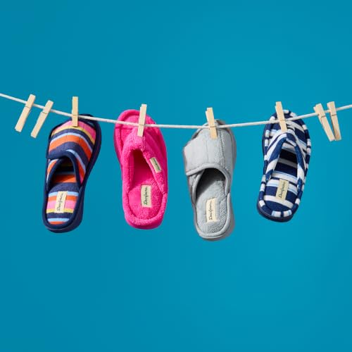 Image of Dearfoams Mickey Adjustable Terry Slide, Memory Foam Washable Open Toe Indoor Summer House Slippers