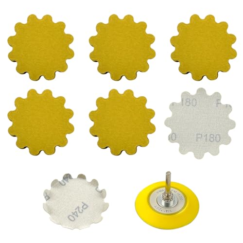 Image of 50 PCS 3 Inch Hook and Loop Sanding Discs - Wet /Dry Flex Edge Pads with Grits 180 - Compatible with Sanders & Hand Drills for Metal, Wood, Auto Projects