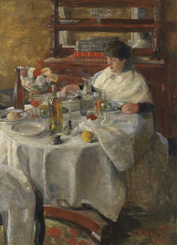 Pintura en lienzo vintage de 60x90cm inspirada en el comedor de ostras