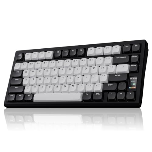 Image of Chilkey ND75 LP Low Profile Aluminum Mechanical Keyboard, 75 Percent Wireless Gaming Keyboard w /Screen, Tri-Mode, Quick Disassembly, RGB Backlit Key Board for Laptop Office PC (Black)
