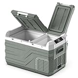 Alpicool 車載冷蔵庫 2室 23L ポータブル冷蔵庫 独立温度制御 2フタ開き 大容量 急速冷凍 -20℃～20℃ 静音 3WAY電源対応 DC12V/24V AC100V 車載冷蔵冷凍庫 車載家庭両用 省エネ 低電圧保護 トラック 車中泊 キャンプ アウトドア BBQ 釣り 現場 日本語説明書 NLS35