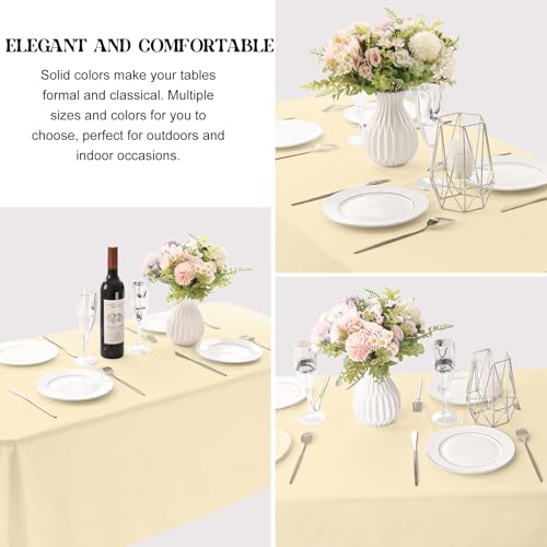 Image of 4 Pack Rectangle Tablecloth for 6 Foot Tables Washable Polyester Table Cover for Wedding Dining Table Parties Banquet(60x102 Champagne)