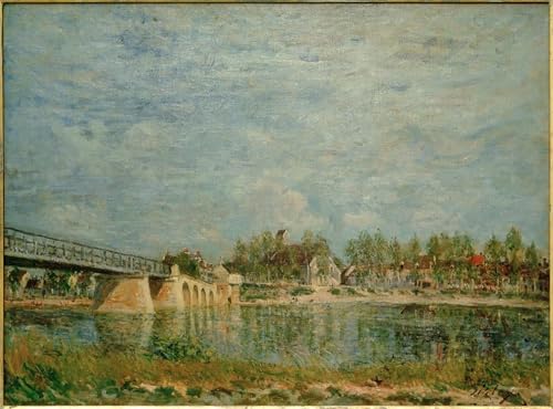 Toile Peinture Murale le Pont de Saint Mammès d'Alfred Sisle Impression Abstraite 60x90cm