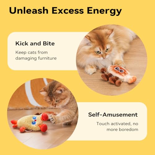 Petgravity Jumpy Shrimp Taiyaki Motion-Activated Cat Toy (2-pack) — view 6