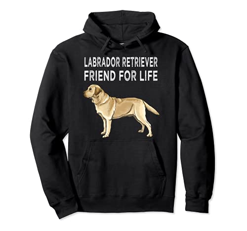 Yellow Labrador Retriever Friend For Life Dog Friendship Pullover Hoodie, Black