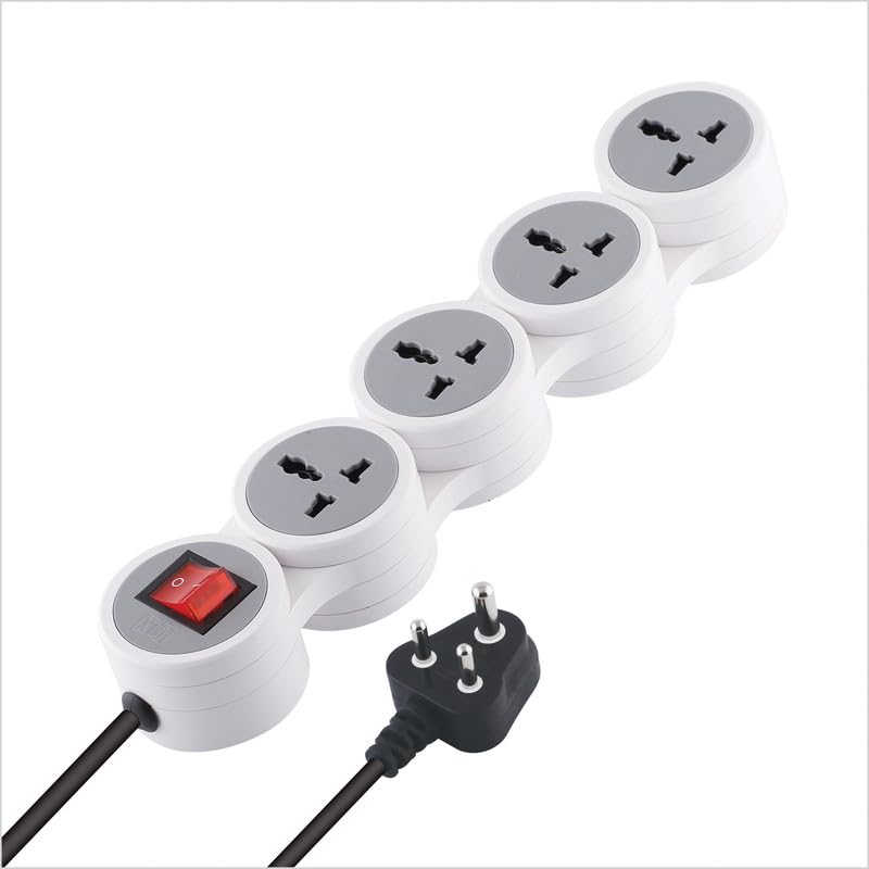 MX Extension Board with Power Strip - 4 Universal Sockets, 15A/16A/20A Spike Guard, 10m Extension Cord, Illuminated Circuit Breaker Master Switch (3221B_10mtr)
