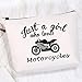 CMNIM Motorcycle Gifts for Her Just a Girl Who Loves Motorcycles Makeup Bag Motorcycle Biker Girl Woman Rider Gifts (Motorcycles Makeup Bag)