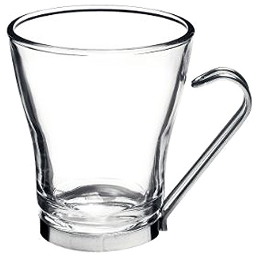 Bormioli Rocco 1327523 Oslo Confezione 3 Bicchieri per Cappuccio con Manico, 22 Cl, Bamboo, 3 Pz, Trasparente