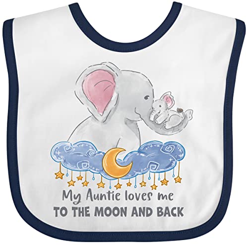inktastic My Auntie Loves Me To the Moon and Back Elephant Family Baby Bib