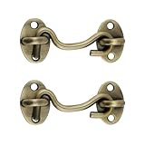 Risbay Privacy Hook and Eye Latch 3.74' Stainless Steel Gate Latch Barn Door Lock Cabin Hooks with Mounting Screws for Gate Shutters Window Slide Barn Shed Cabinet Bathroom, 2PCS(Antique Bronze)