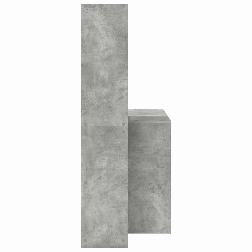 Scrivania Grigio Calcestruzzo 138,5x55x143 cm Legno Ingegneria con Ripiani