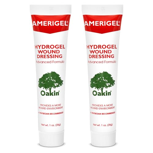 AMERIGEL Hydrogel Wound Dressing | Moist Wound Healing Gel for Cuts & Abrasions Venous Stasis or Diabetic Foot Ulcers Pressure Ulcers Stage I-IV and Skin Irritation (2x 1oz)