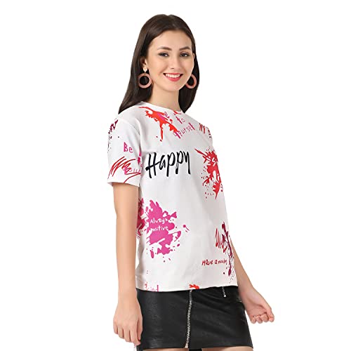 Image of Leriya Fashion Women's Casual Top Shirts Print T-Shirts Basic Summer Women Tops