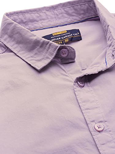 Image of The Indian Garage Co Men Slim Fit Solid Full Sleeves Cutaway Collar Casual Shirt