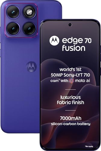 Motorola Edge 70 Fusion 5G (Pantone Orient Blue, 8GB RAM, 128GB Storage) | Snapdragon 7s Gen 4 | 50MP + 13MP Camera | 32MP Selfie Camera | 6.8-inch Display | 7000mAh Battery | 68W TurboPower Charging