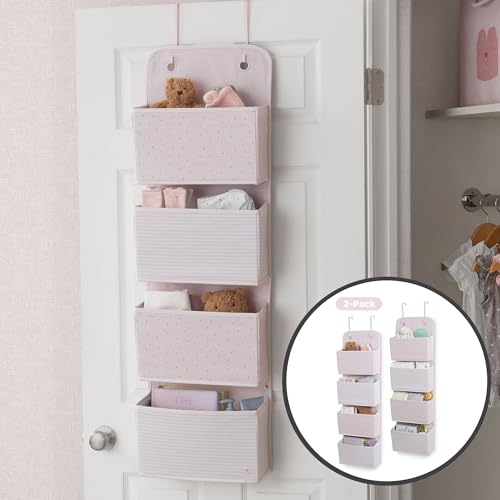 Delta Children - babyGap 2-Pack Over the Door Storage Organizer with 4 Pockets, Pink by Delta Children - Image 2