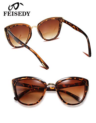 FEISEDY Cateye Sunglasses Women Vintage Cat Eye Female Ladies Sun Glasses B24982