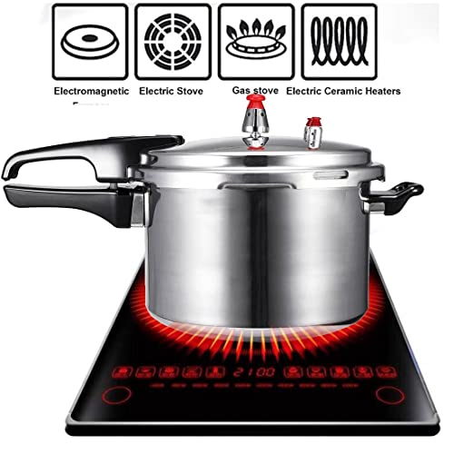 MidiLi-Kitchen-Pressure-Cooker-wRelease-Valve-Aluminum-Canning-Cooker-Pot-Stove-Top-Instant-Fast-Cooking-Outdoor-Camping-Cook-Tool-Steamer-Size-4L-Diameter-20cm