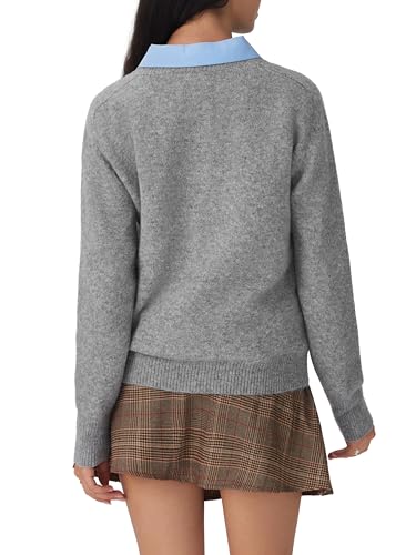 CIDER Women's Cute Sweater Crew Neck Long Sleeve Floral Pullover Fall Winter Sweaters Loose Fit Knit Top4