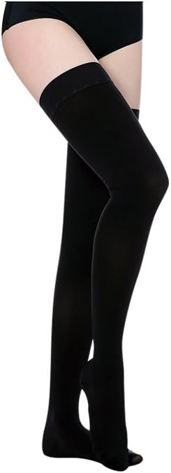Compression Sock for Men & Women, Thigh High Stockings, Firm Support 20-30 mmHg Gradient Compression with Silicone Band - Treatment Swelling, Varicose Veins, Edema, Boost Recovery.