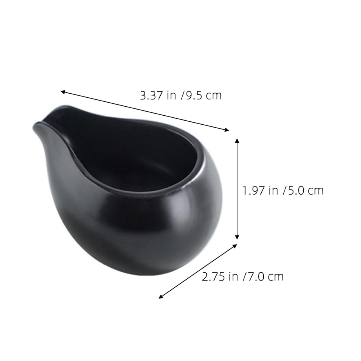 Pichet à Lait en Céramique Noir 3 Pièces, Style Vintage Nordique | Bec Verseur Guidé, Format Mini, Fond Résistant à L’usure, pour Hôtels et Repas Familiaux en Intérieur