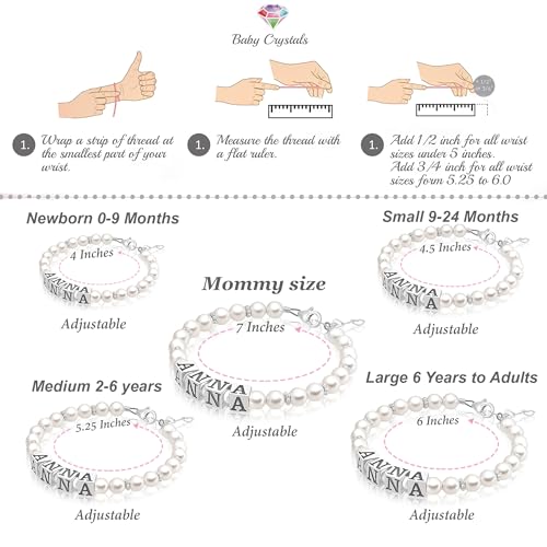 925 Sterling Silver Rose Pearl Bracelet for girls, Newborn Baby Bracelets for Infant Girls, Toddler Bracelets and little Girl Jewelry, Gifts for Teenage Girls3