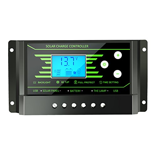 30A Solar Charge Controller PWM 12V 24V Auto with Back-Light LCD Display 5V Dual USB 30 amp Solar Regulator Charger Z30