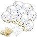 Produktbild AmeiTech Gold Konfetti Ballons, 12 Zoll Klare Latex Party Ballons mit Goldenen Papier Konfetti Punkte für Geburtstag, Hochzeit oder Party Dekorationen (15 Stück) (goldene Ballons)