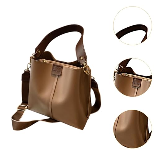 Image of CLUB BOLLYWOOD Womens Leather Shoulder Bag Lightweight Bucket Bag for Outdoor Work Vacation Khaki|Clothing, Shoes & Accessories | Womens Handbags & Bags| Womens Handbags & Bags