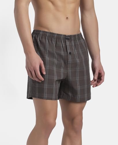 Image of Jockey 8222 Men Super Combed Mercerized Cotton Woven Checkered Inner Boxers with Ultrasoft and Durable Inner Waistband (Pack of 2, Colors & Prints May Vary)