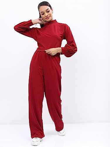 Image of KETCH Women's Polyester Blend Regular Fit Full Sleeve Co-Ord Set