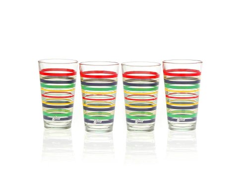 Fiesta Cobalt Stripe 16-Ounce Tapered Cooler Glass (Set of 4)