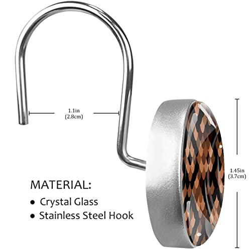 Crochets pour rideau de douche en acier inoxydable avec anneaux décoratifs x12 - 4