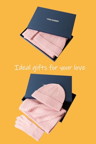 3 in 1 Women’s 100% Merino Wool Hat Gloves Scarf Set, Soft and Comfortable Keep Warm Set, Ideal Gift for Women in Winter4