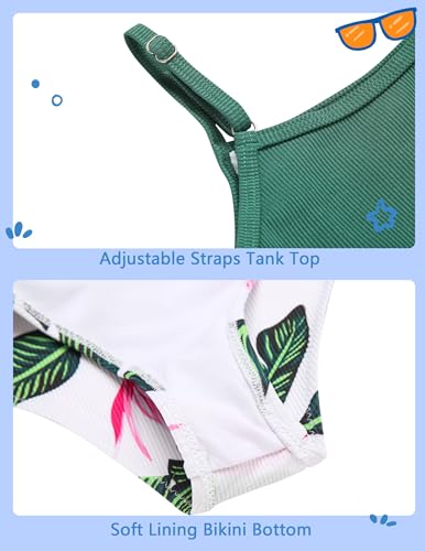 Image of Arshiner Girls 3 Piece Swimsuit for Teen Girl Tankini Swimsuits Bathing Suit Beach Bikini Swimwear with Skirt