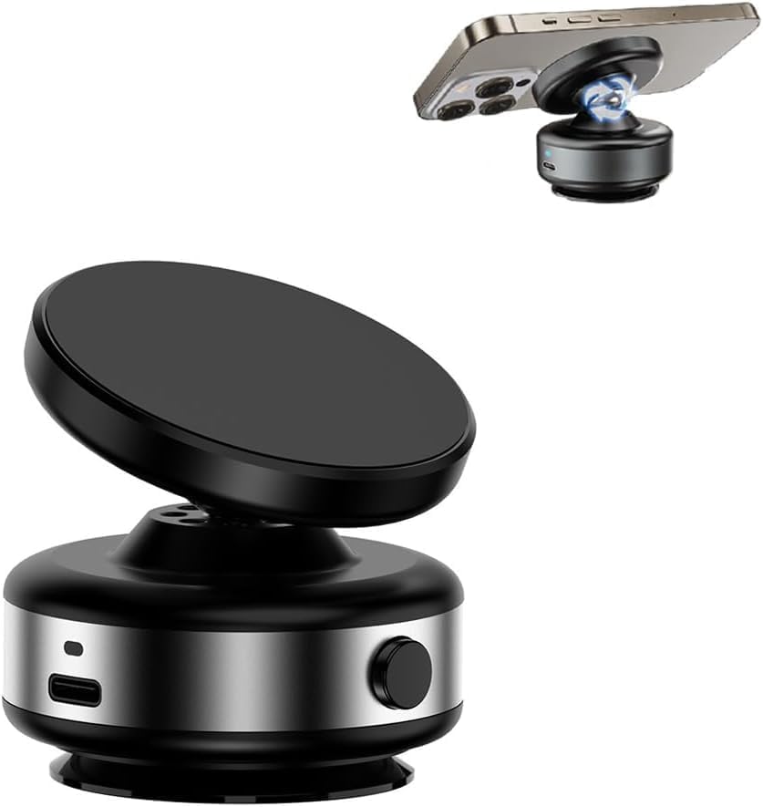 Magnetic Cell Phone Holder for Car - MPP Gripmaster 360 with Moftpivotpro Design and Vacuum Adsorption (Black)