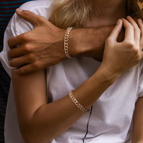 Pulsera de oro 14K para hombre estilo cubana miniatura 6