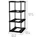 POMILER 4-Tier Plastic Tote Rack for 27 Gallon Industrial Storage Bins, Black, Tool-Free Assembly, 27 5/8x25 1/2x57 1/2 Inch, Holds 4 Totes