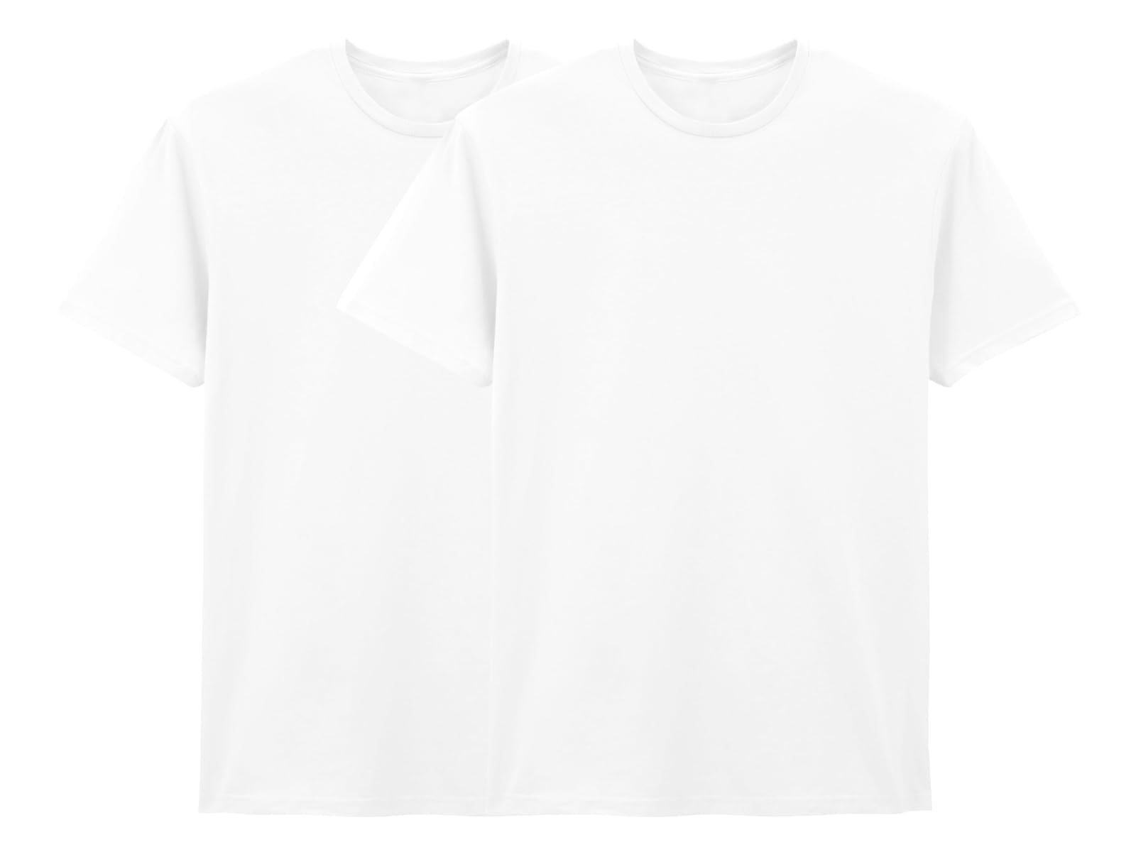 COOZO Pack of 2 Men's Classic Fit Blank Short Sleeve T-Shirts - 2 x White - L