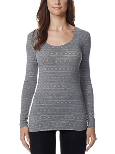 32Degrees Womens Heat Scoop Neck Thermal Top Frozen Snowflake Small