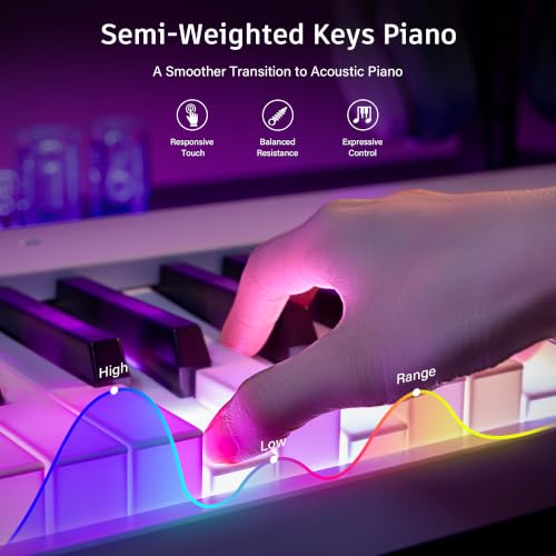 Image of AiJoy 88-Key Folding Piano Keyboard with Light Up Semi-Weighted Keys