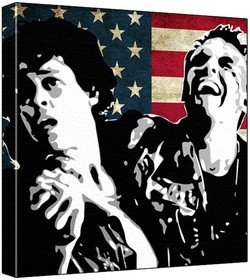 Michael Biehn Sigourney Weaver - Pop Art Print (Stars & Stripes Background) - 30 x 30 x 2.5 cm Deep Box Canvas